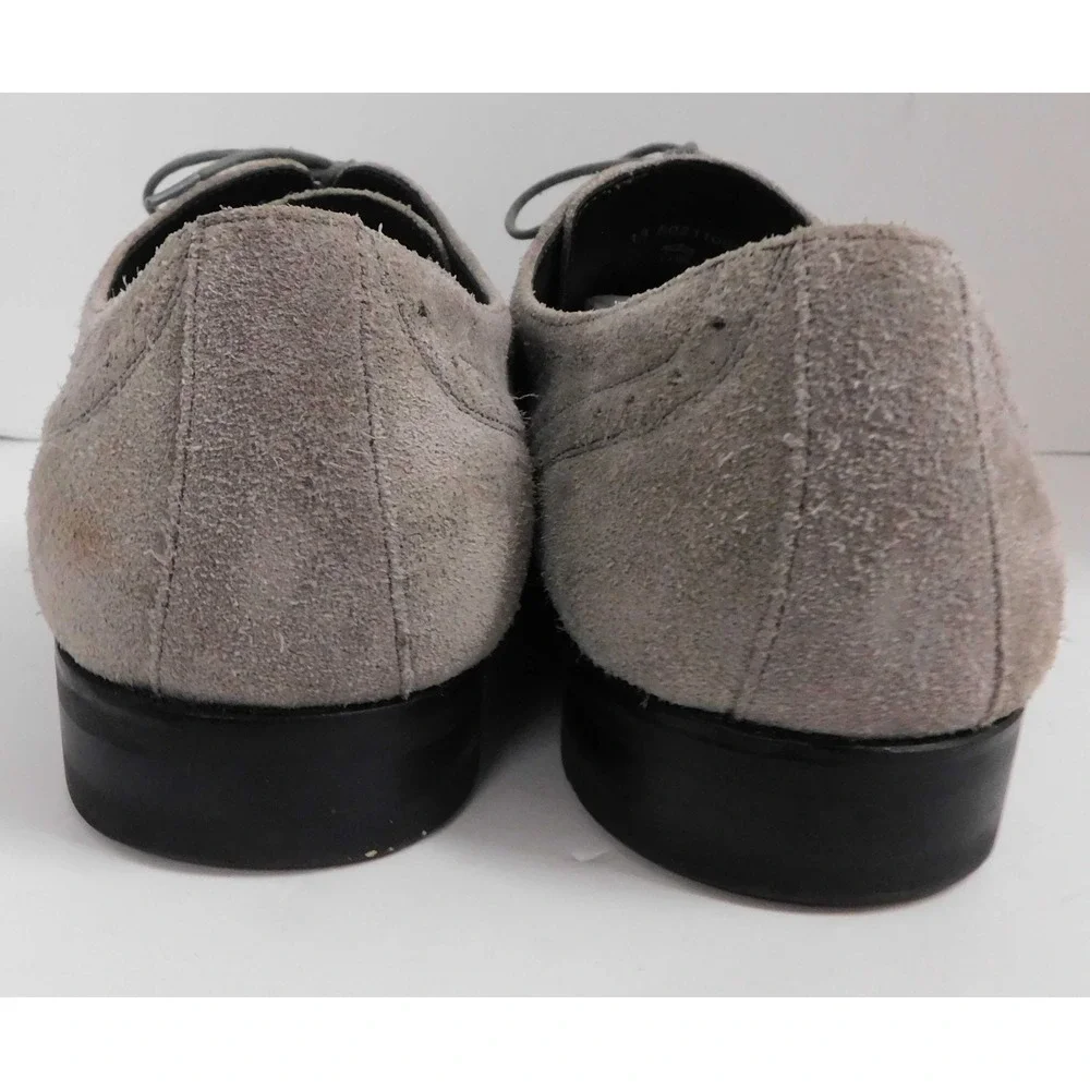 Hugo Boss Black Label Matano Medium Gray Suede Wingtip‎ Lace-Up Shoes  13